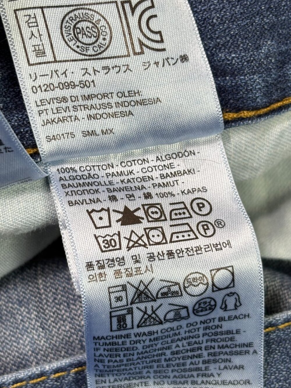 Levi's 569 Loose Straight Mens Fits 36x31 (Tag 34x32) Dark Wash Blue Jeans Baggy - Picture 3 of 10